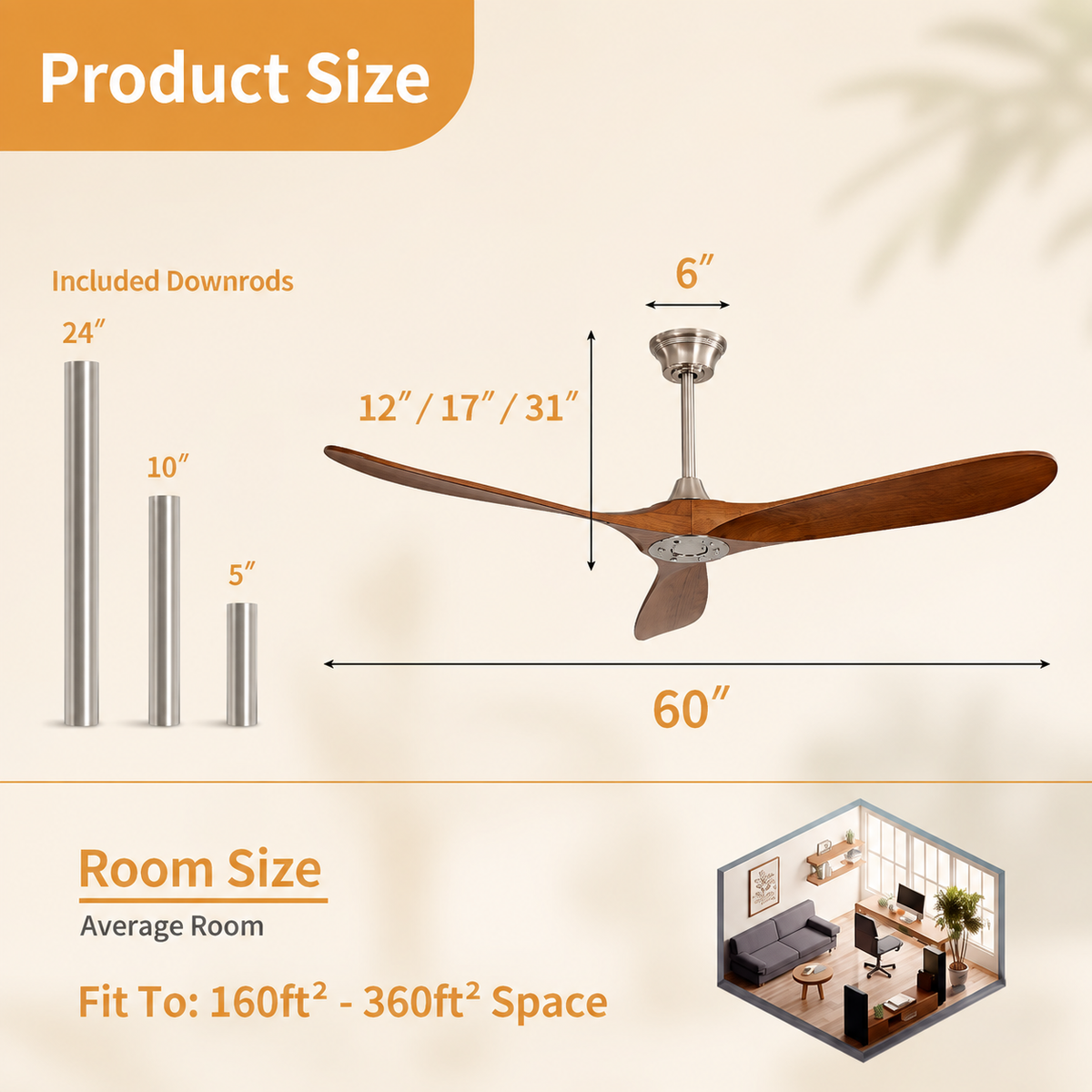 Swell | Outdoor ceiling fan 152 cm