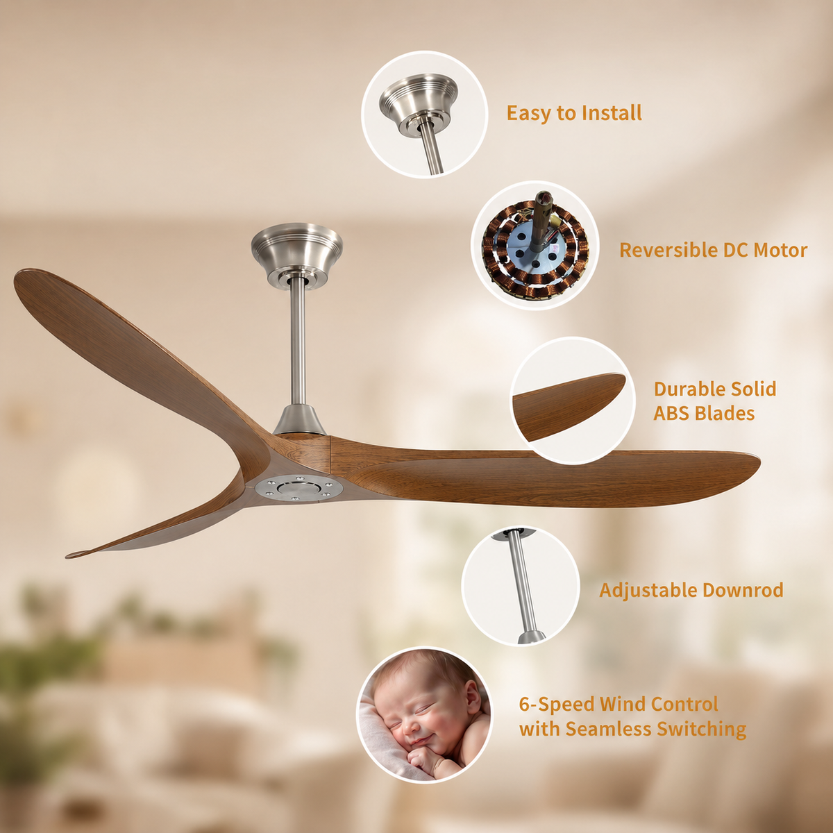 Swell | Outdoor ceiling fan 152 cm