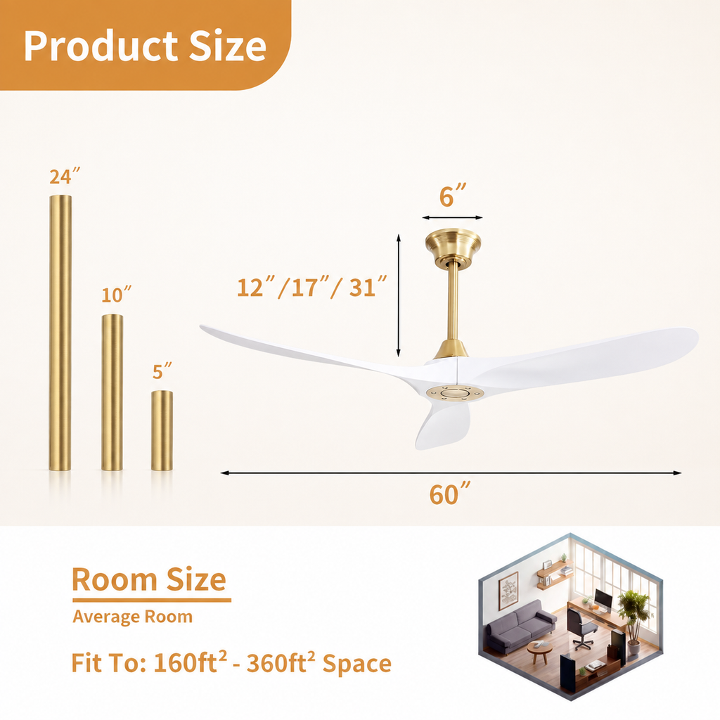 Ember | Outdoor ceiling fan 152 cm