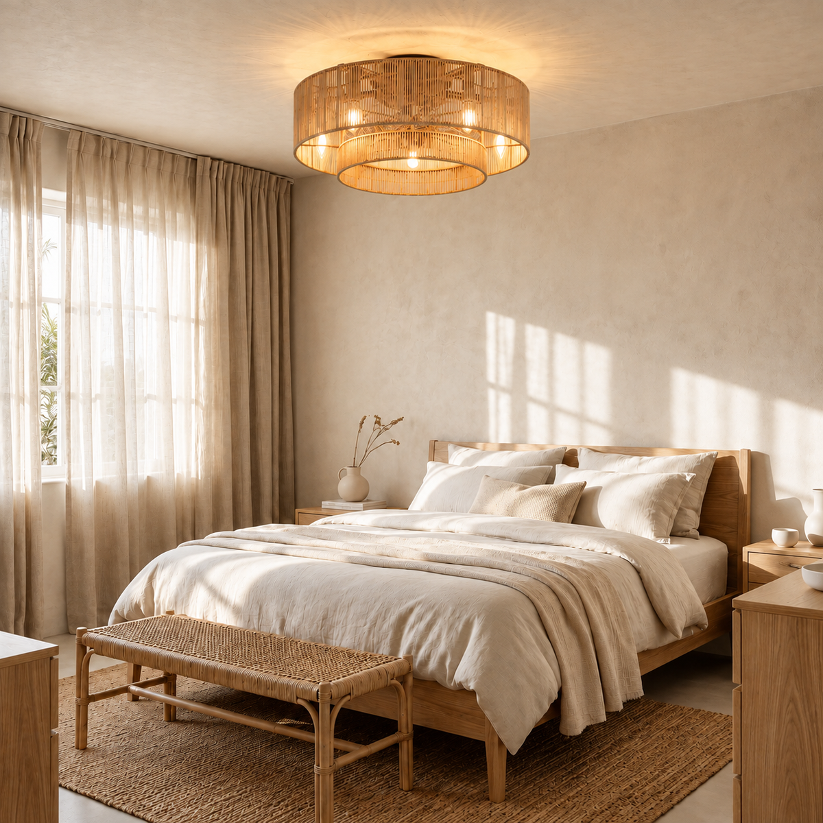 Coil | Braided rope ceiling fan with light 50 cm