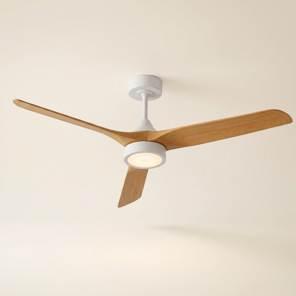 Birch | Scandinavian DC ceiling fan with light 132 cm