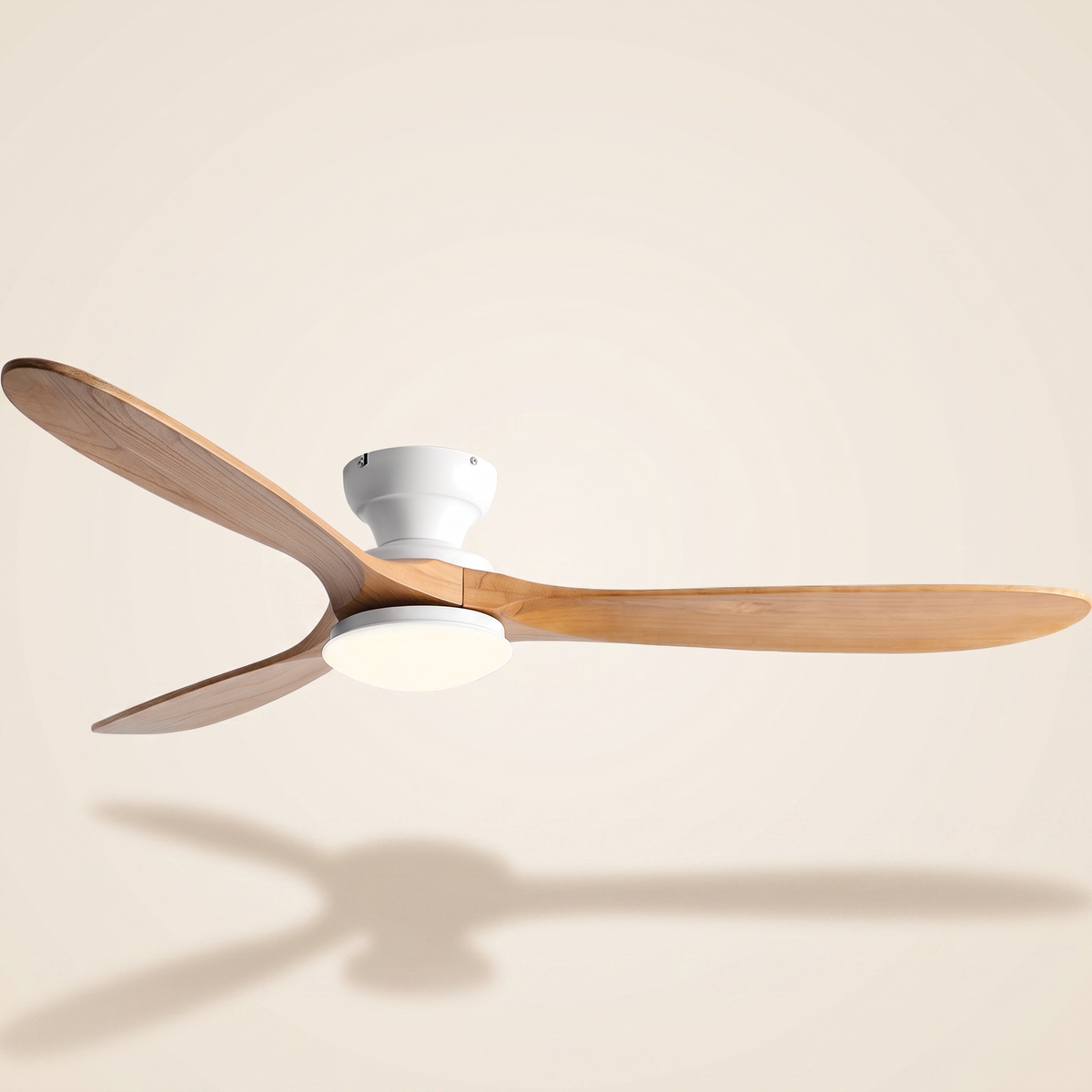 Linen | Solid timber ceiling fan with light