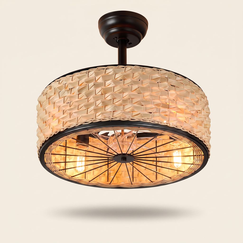 Weave | Rattan ceiling fan with three lights