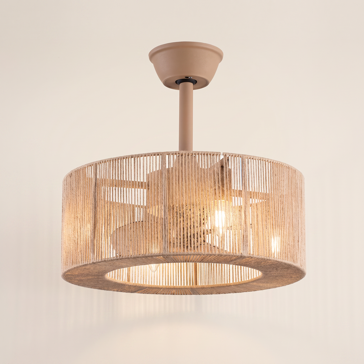Reed | Rope drum ceiling fan with light 50 cm