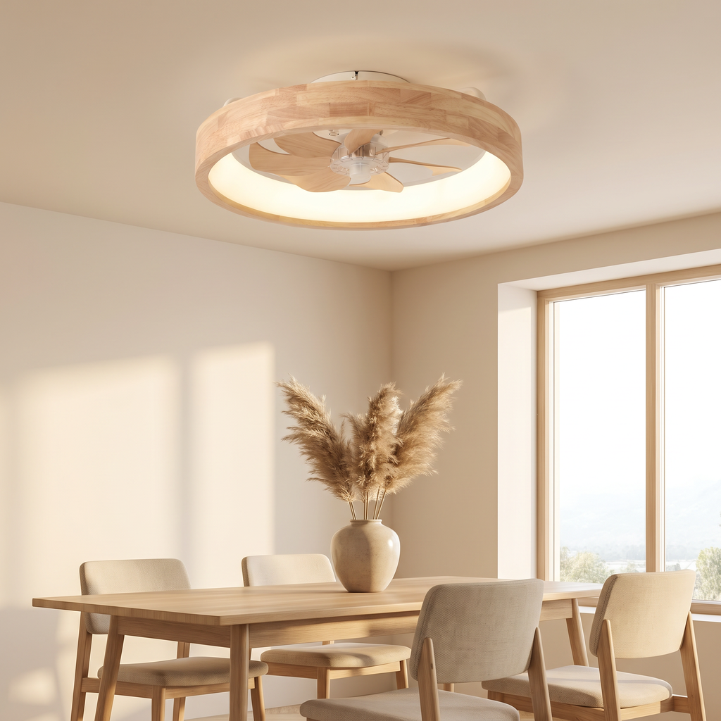 Bloom | Timber ceiling fan with light 50 cm