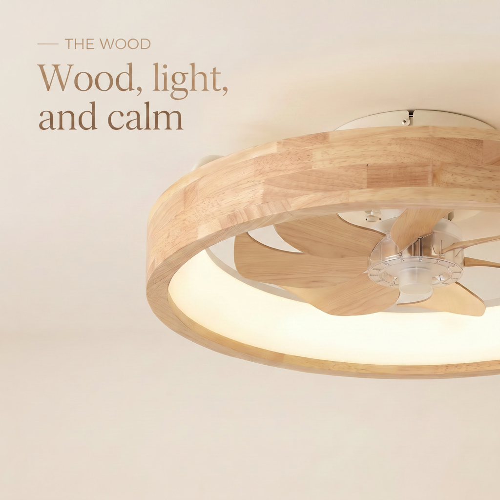 Bloom | Timber ceiling fan with light 50 cm