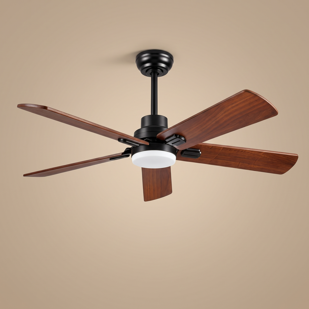 Elder | Solid walnut ceiling fan with light