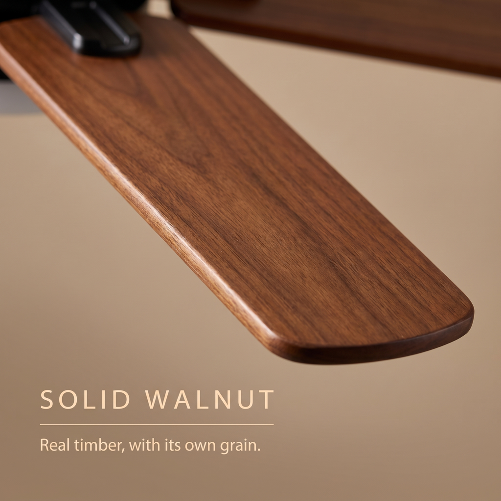Elder | Solid walnut ceiling fan with light