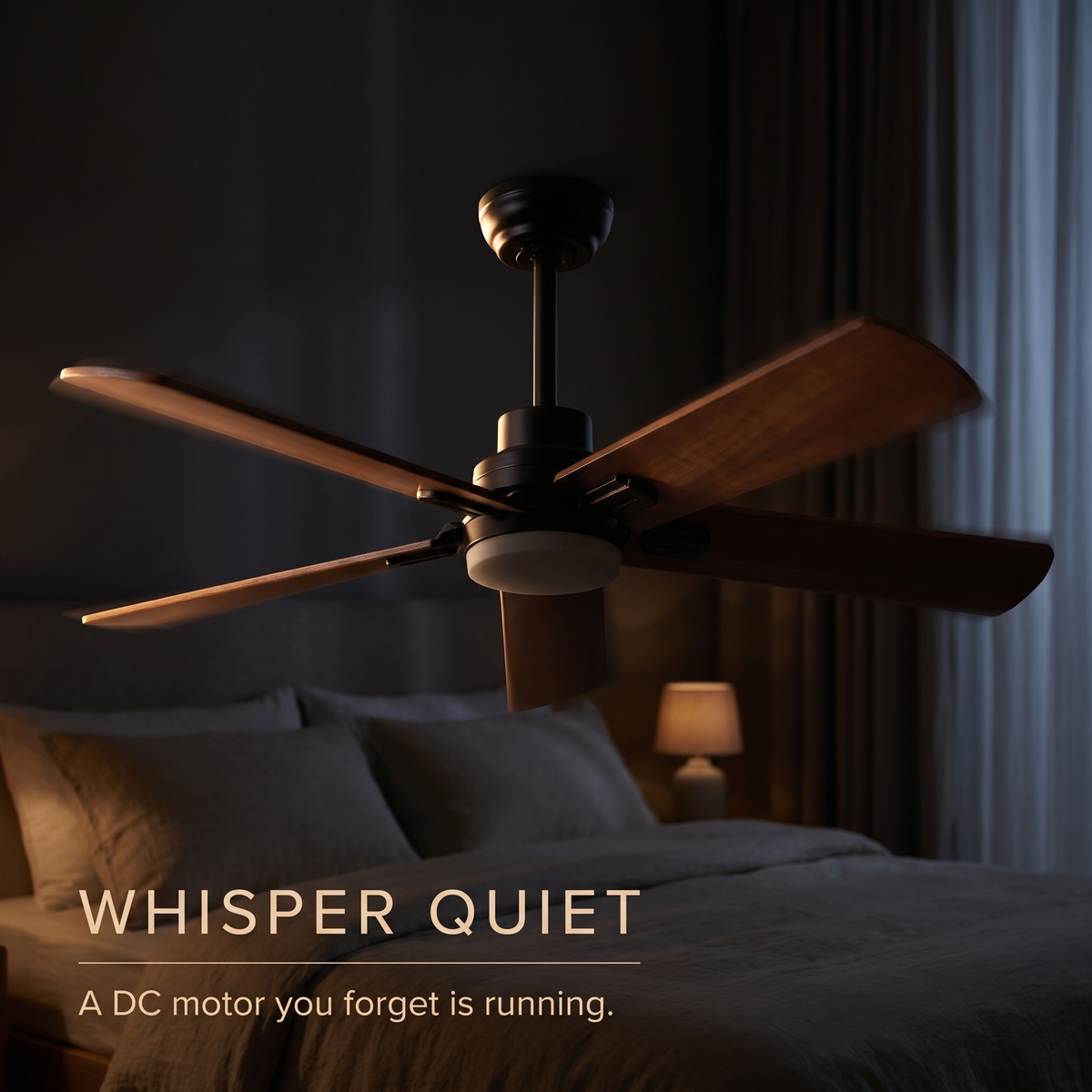 Elder | Solid walnut ceiling fan with light