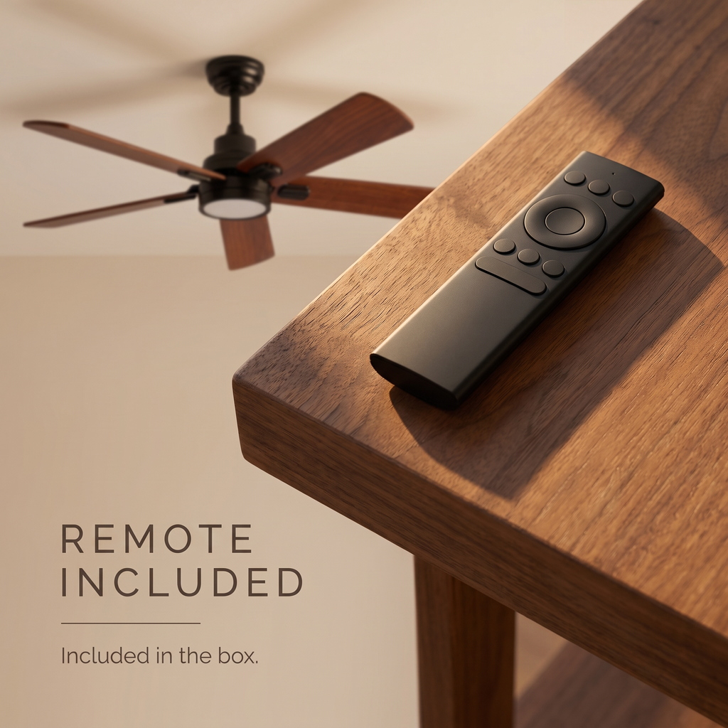 Elder | Solid walnut ceiling fan with light