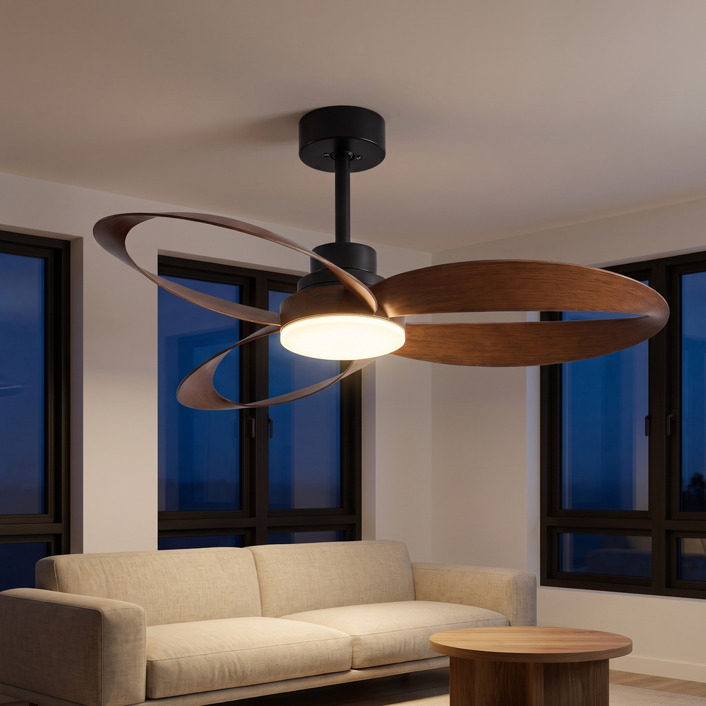 Curve | Designer DC ceiling fan with light