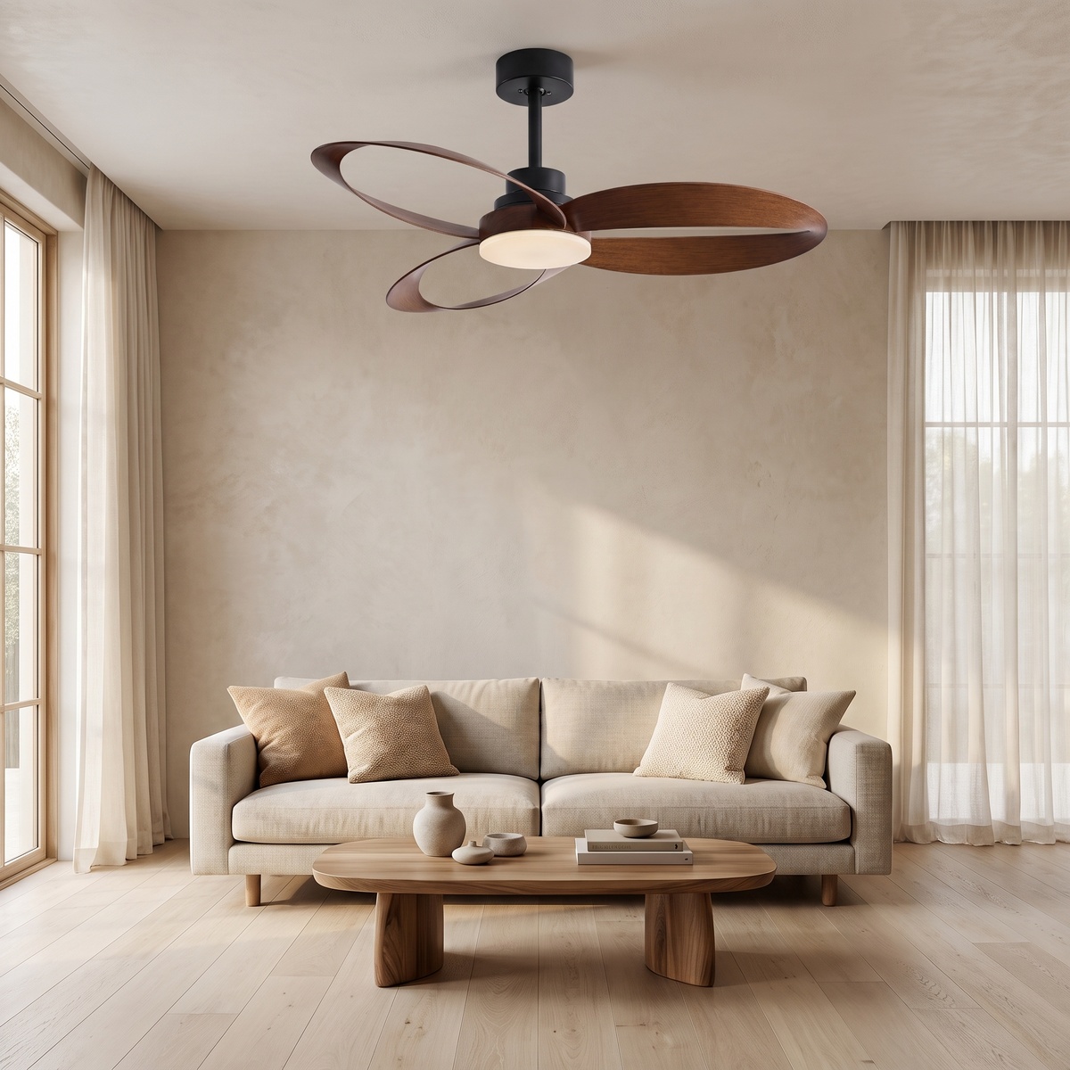 Curve | Designer DC ceiling fan with light
