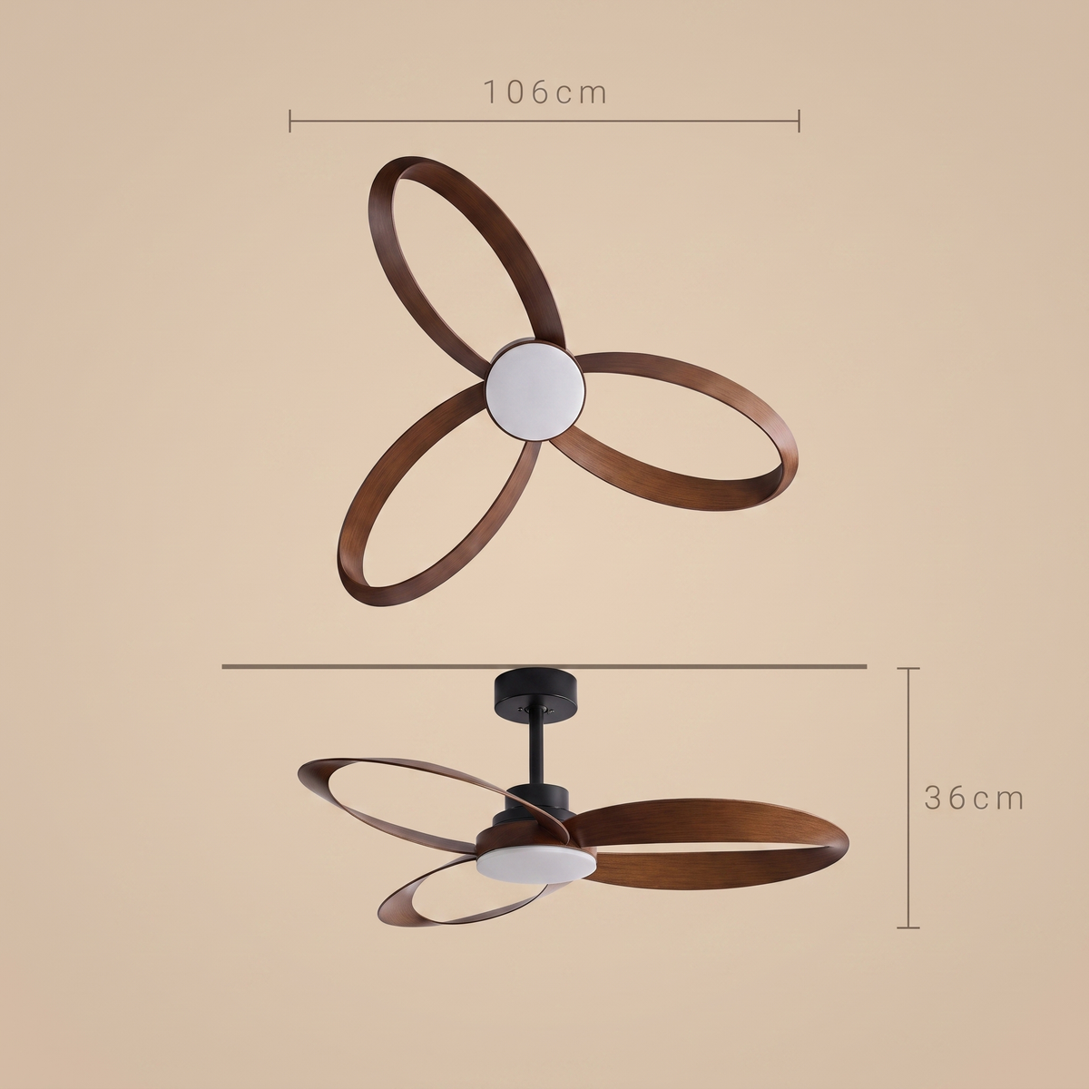 Curve | Designer DC ceiling fan with light