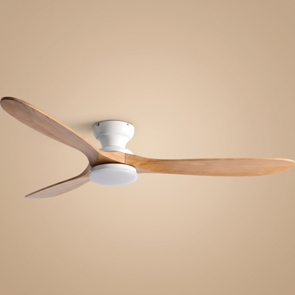 Linen | Solid timber ceiling fan with light