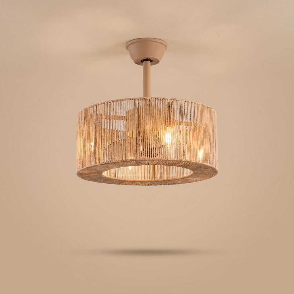 Reed | Rope drum ceiling fan with light 50 cm