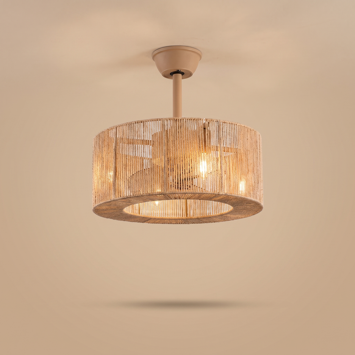 Reed | Rope drum ceiling fan with light 50 cm