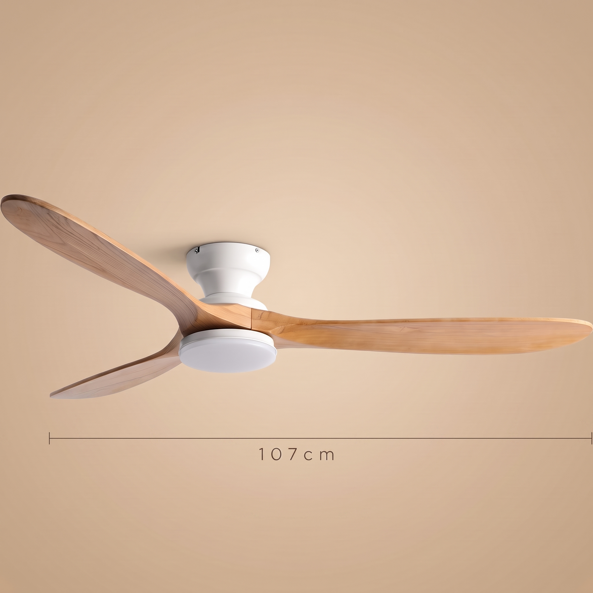 Linen | Solid timber ceiling fan with light