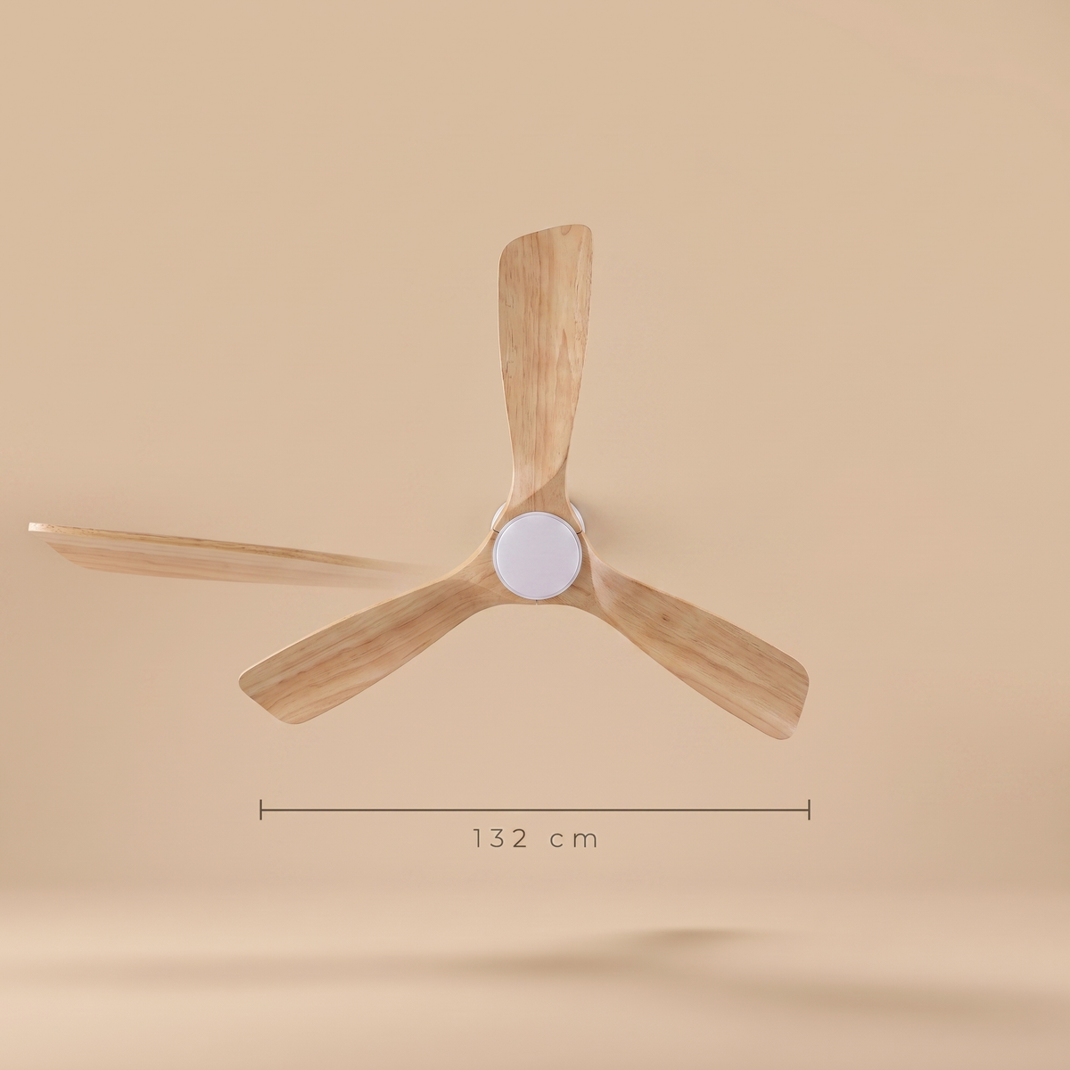 Birch | Scandinavian DC ceiling fan with light 132 cm