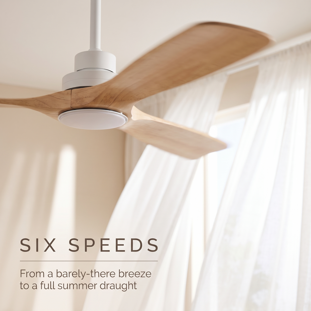 Birch | Scandinavian DC ceiling fan with light 132 cm