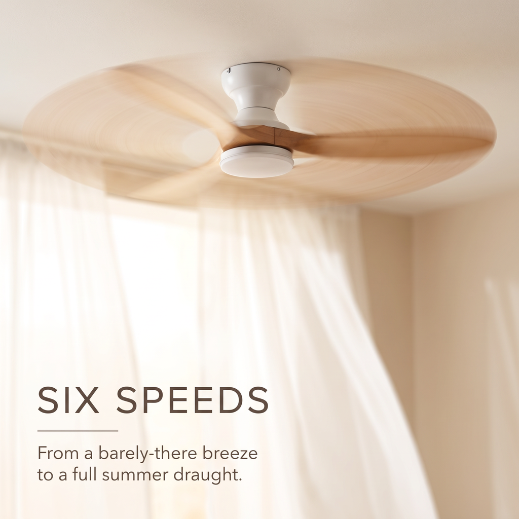 Linen | Solid timber ceiling fan with light
