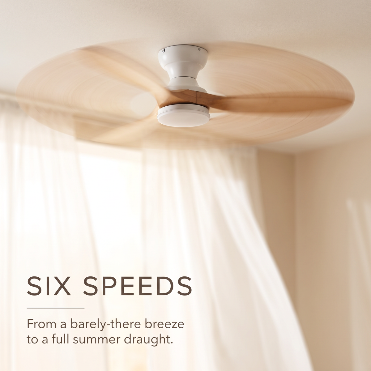 Linen | Solid timber ceiling fan with light
