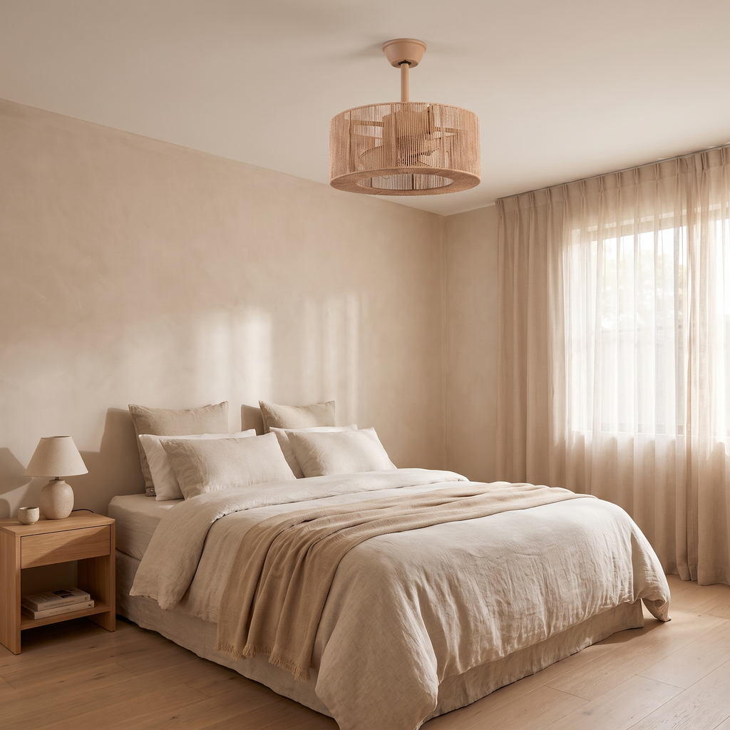 Reed | Rope drum ceiling fan with light 50 cm