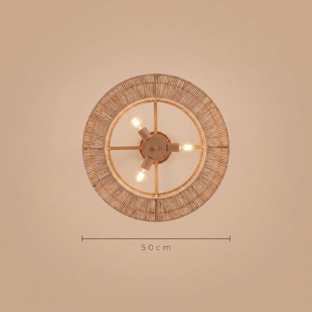 Reed | Rope drum ceiling fan with light 50 cm