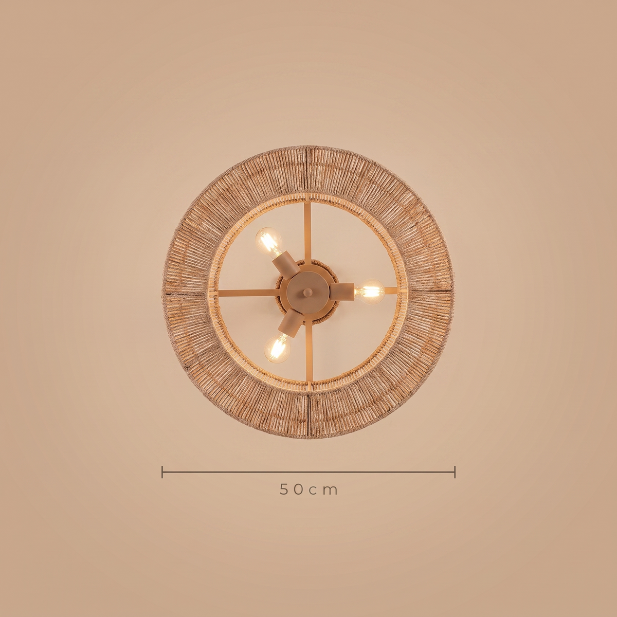 Reed | Rope drum ceiling fan with light 50 cm
