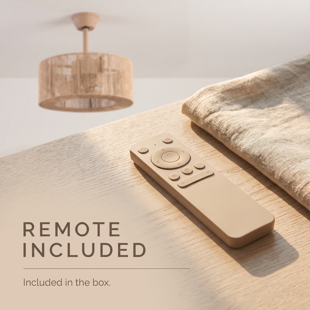 Reed | Rope drum ceiling fan with light 50 cm