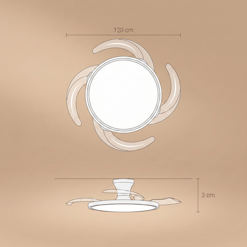 Vane | Ultra slim ceiling fan with light