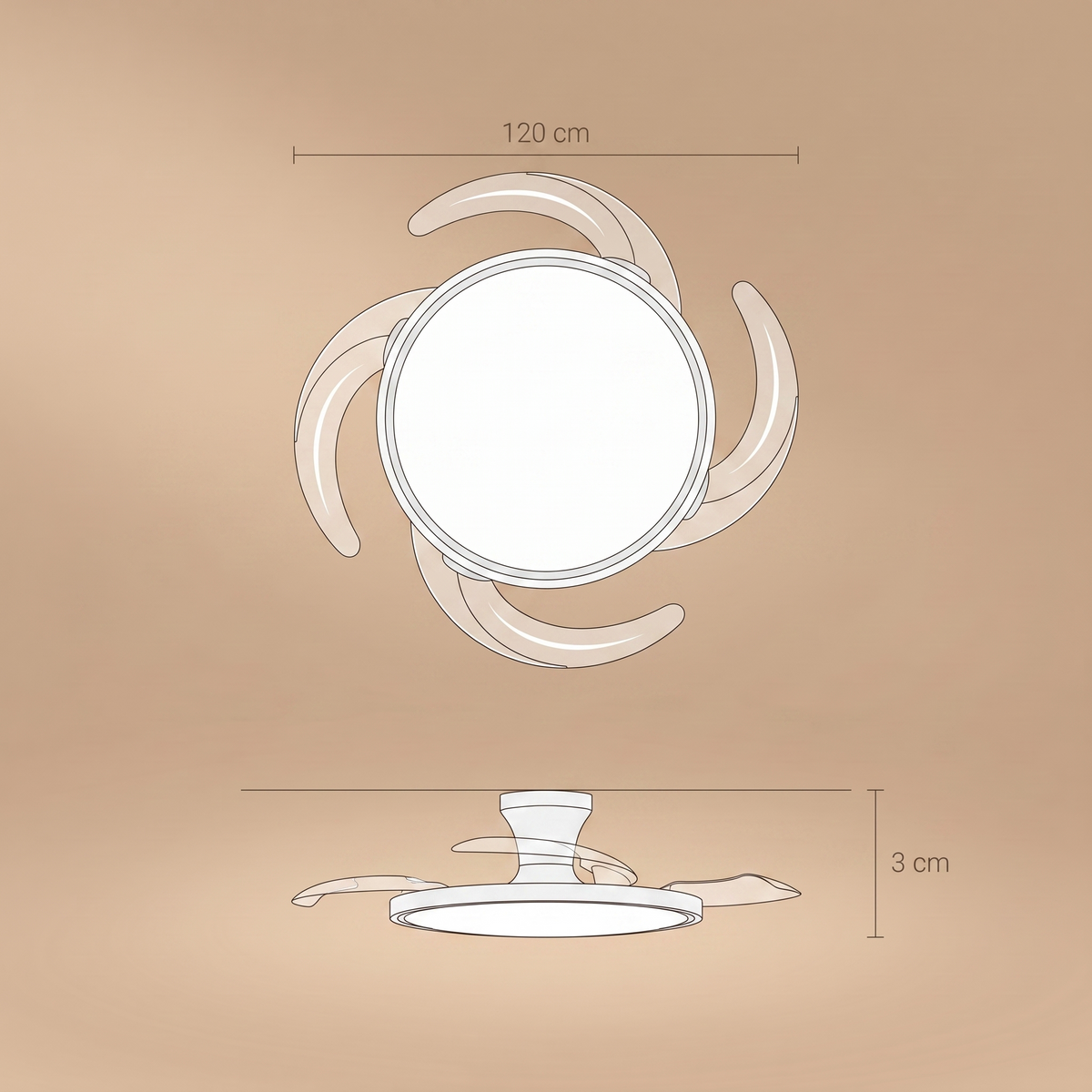 Vane | Ultra slim ceiling fan with light