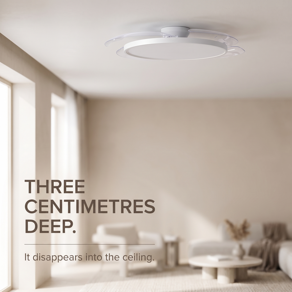 Vane | Ultra slim ceiling fan with light