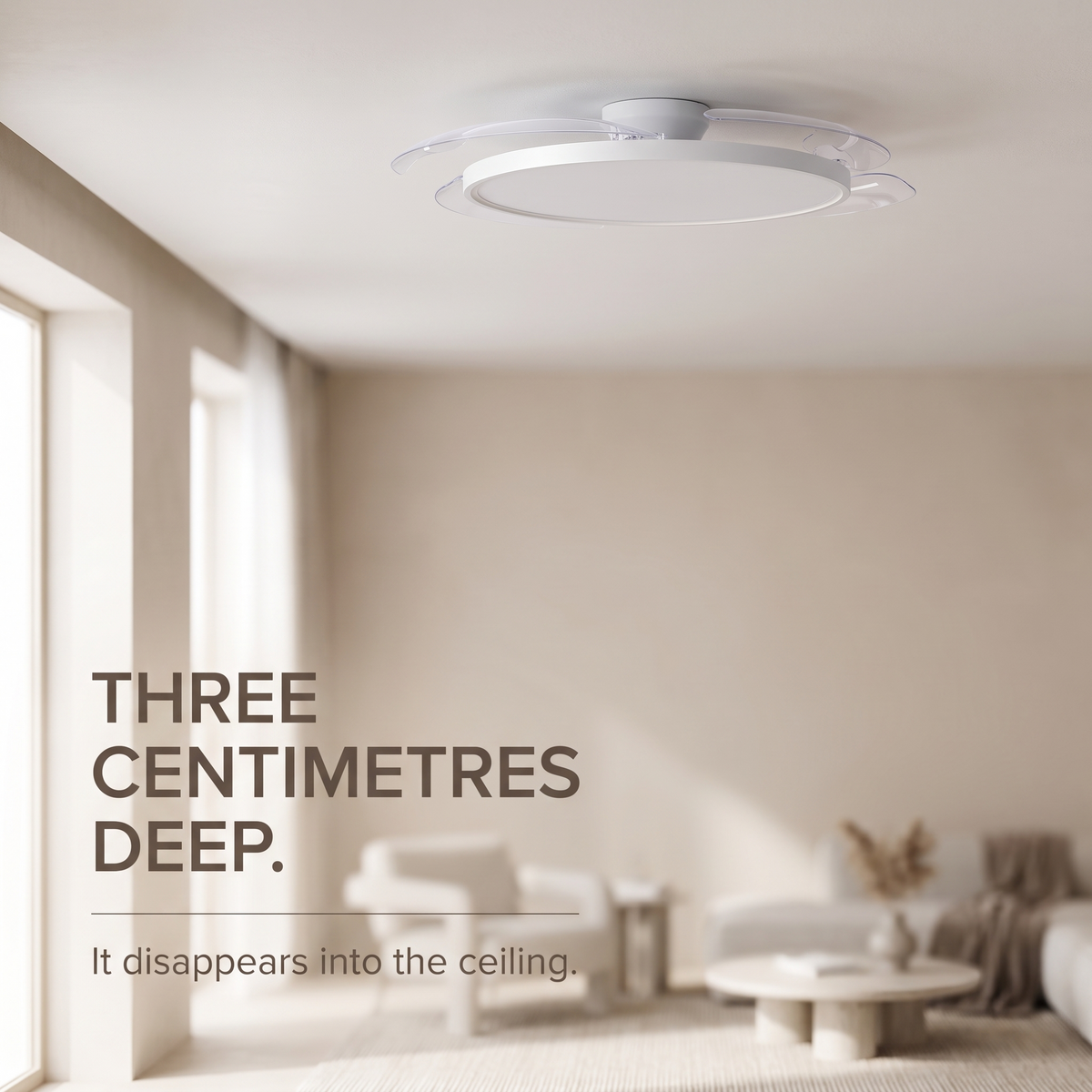 Vane | Ultra slim ceiling fan with light