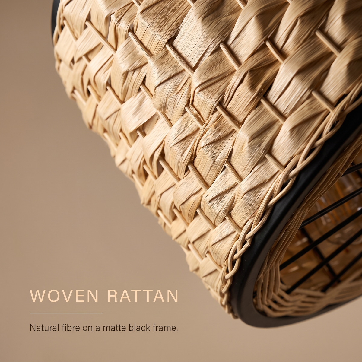 Weave | Rattan ceiling fan with three lights
