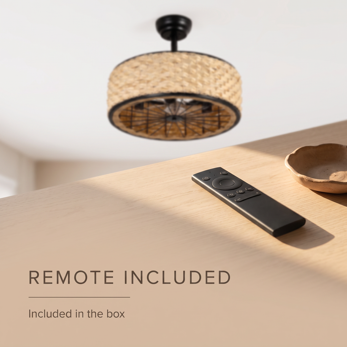Weave | Rattan ceiling fan with three lights