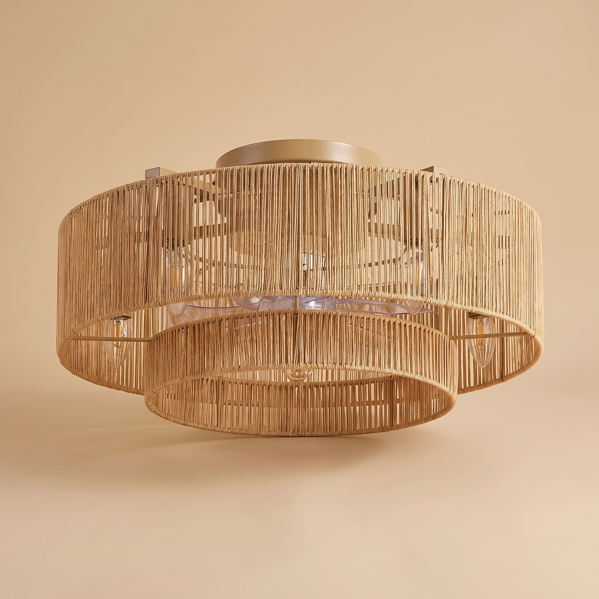Coil | Braided rope ceiling fan with light 50 cm
