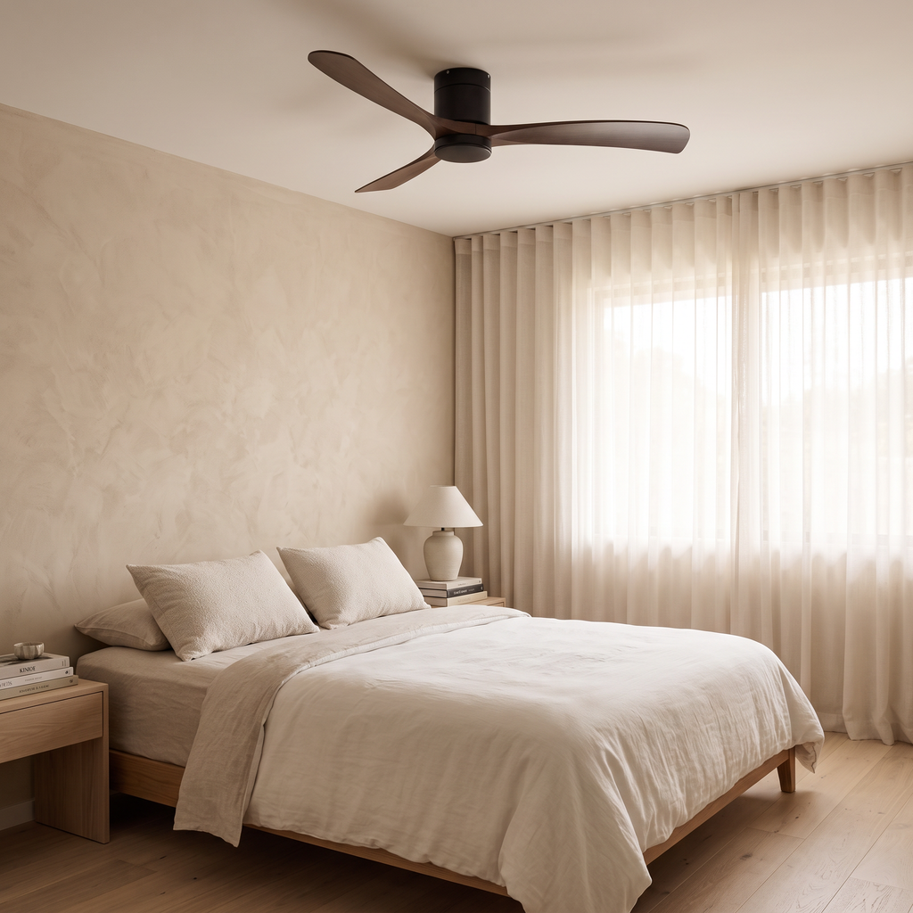 Glide | Low profile DC ceiling fan with light