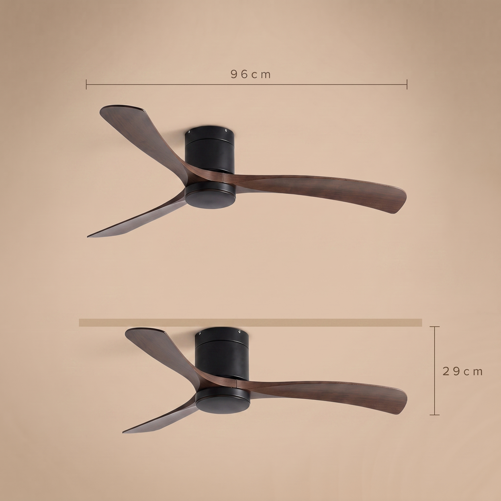 Glide | Low profile DC ceiling fan with light