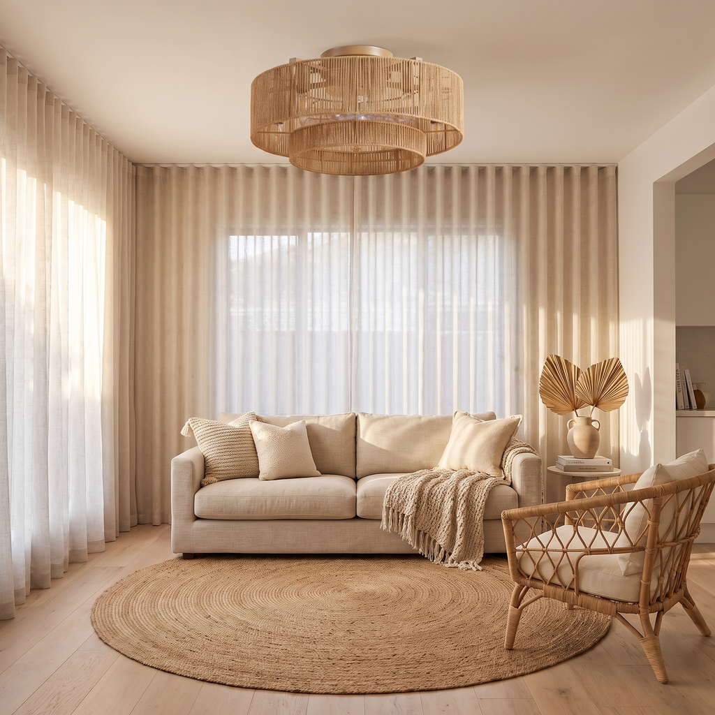Coil | Braided rope ceiling fan with light 50 cm