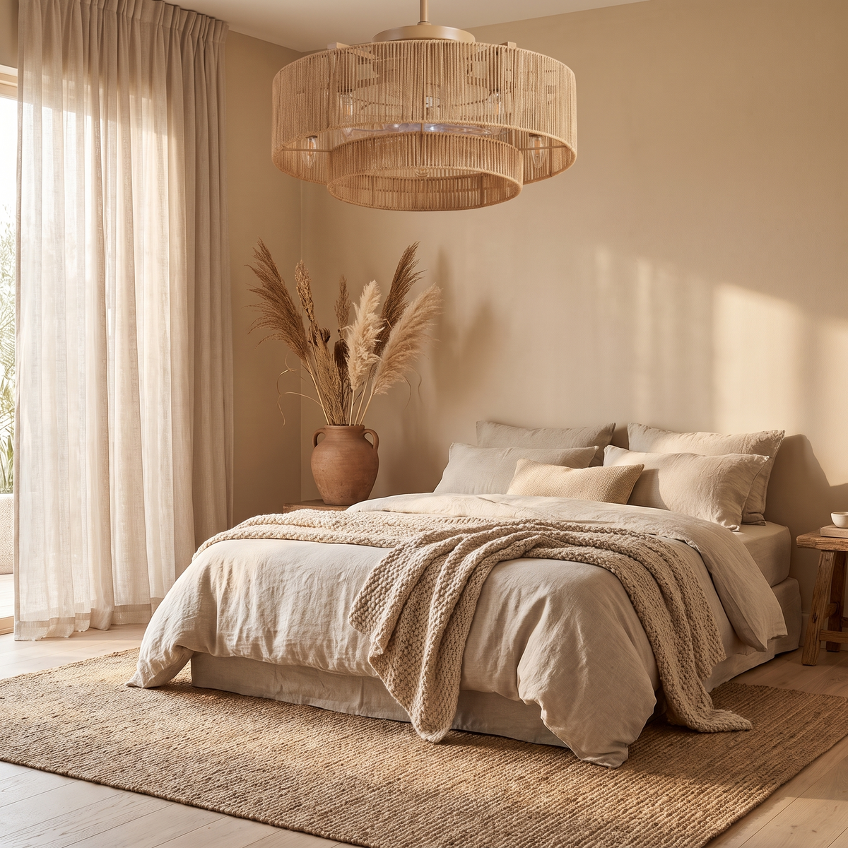 Coil | Braided rope ceiling fan with light 50 cm