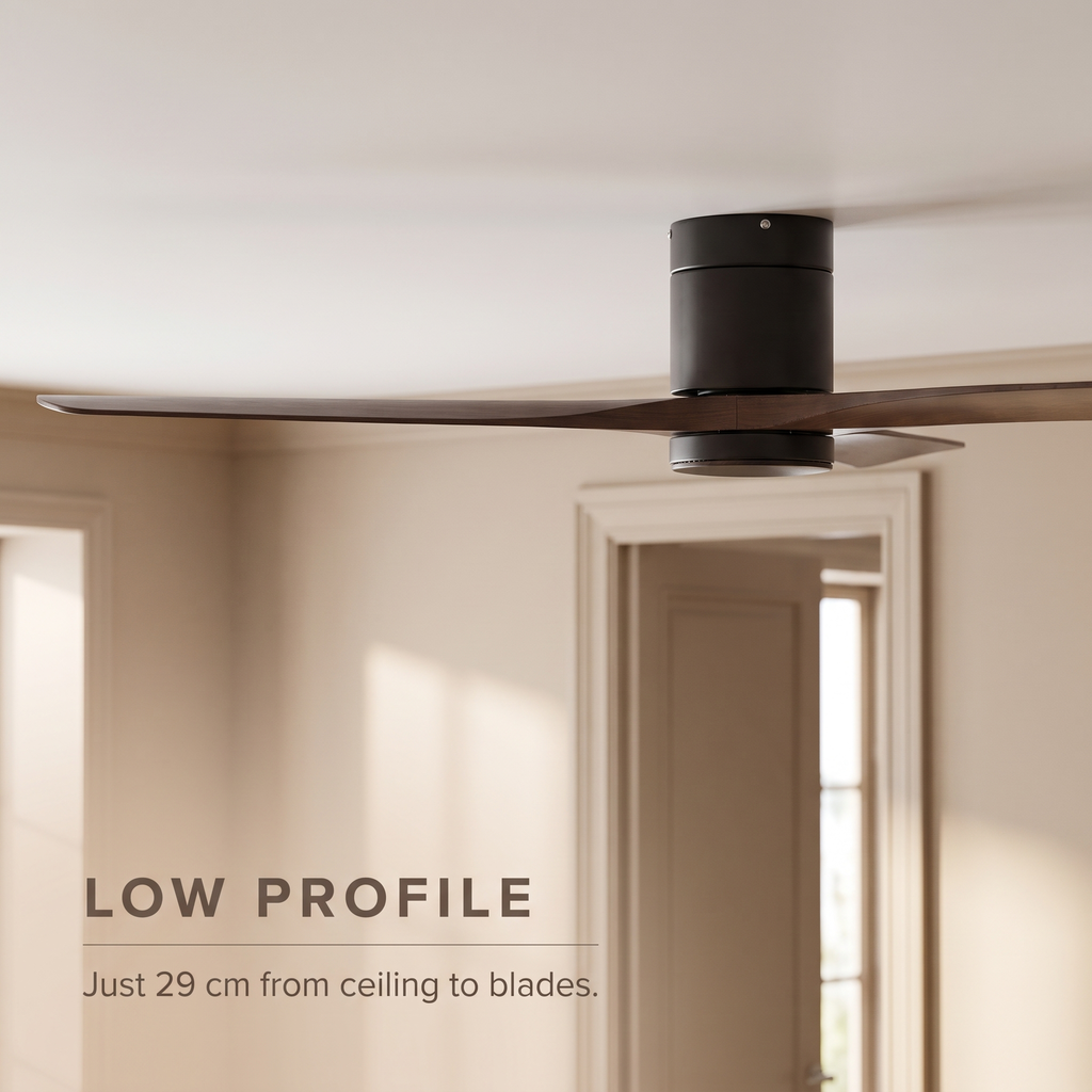 Glide | Low profile DC ceiling fan with light