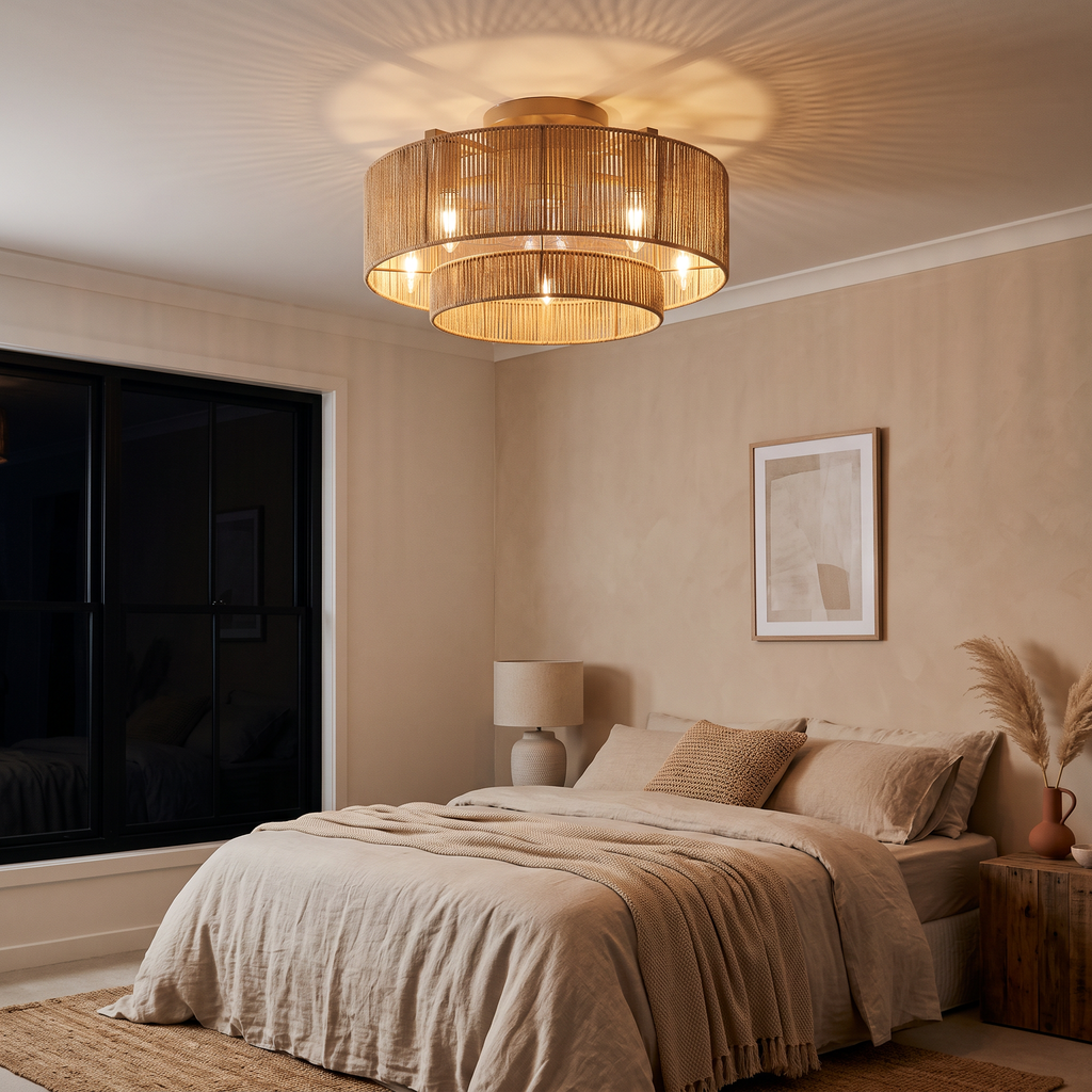 Coil | Braided rope ceiling fan with light 50 cm