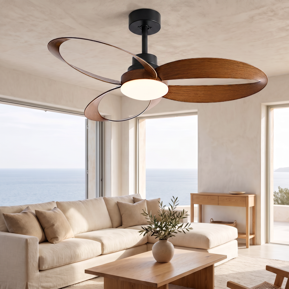 Curve | Designer DC ceiling fan with light