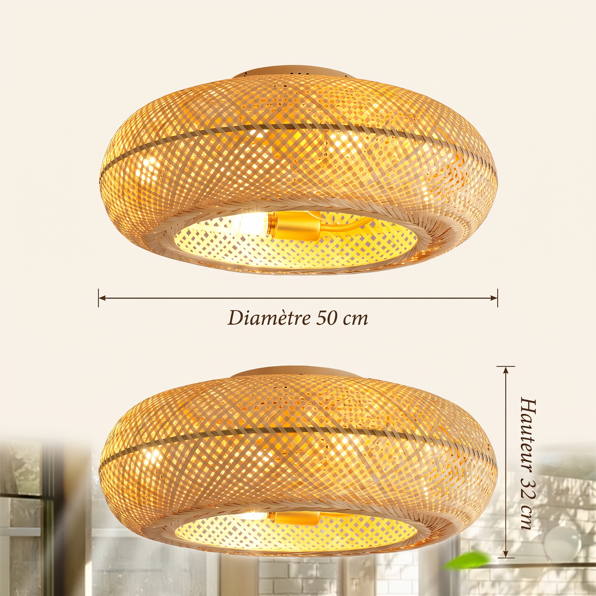 Frond | Woven bamboo ceiling fan 50 cm