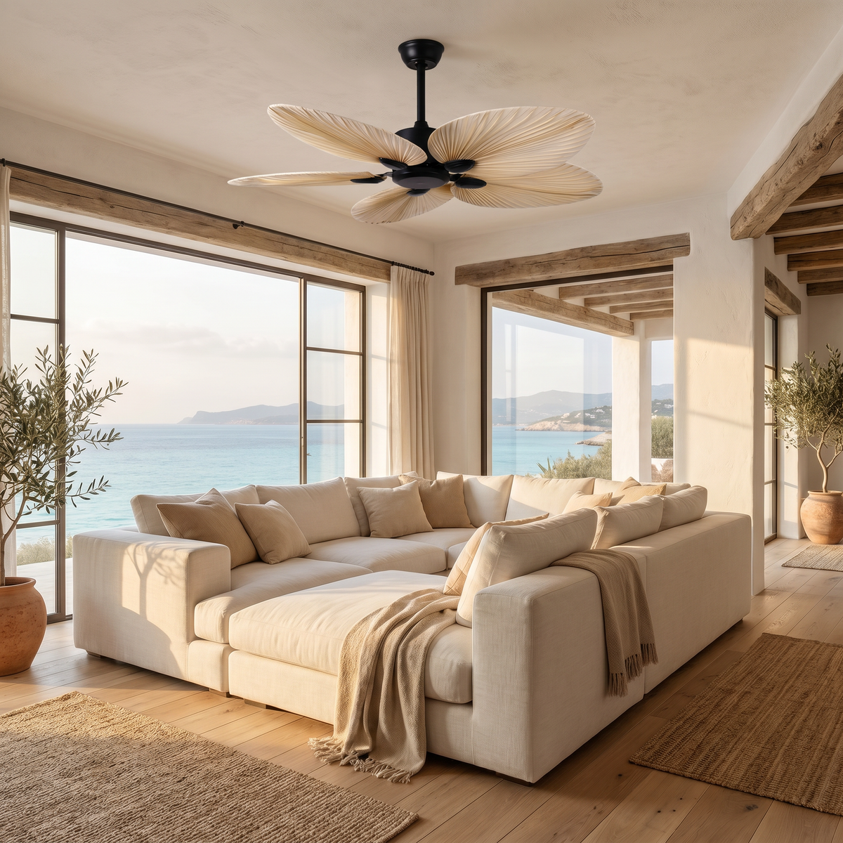 Bower | Palm frond ceiling fan 132 cm