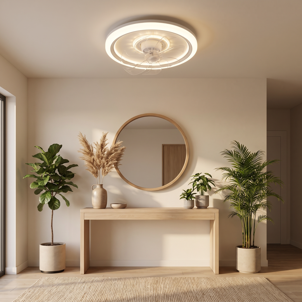 Halo | Flush mount ceiling fan with light 48 cm