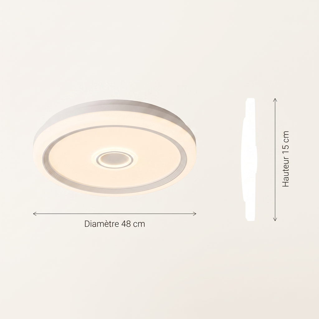 Halo | Flush mount ceiling fan with light 48 cm