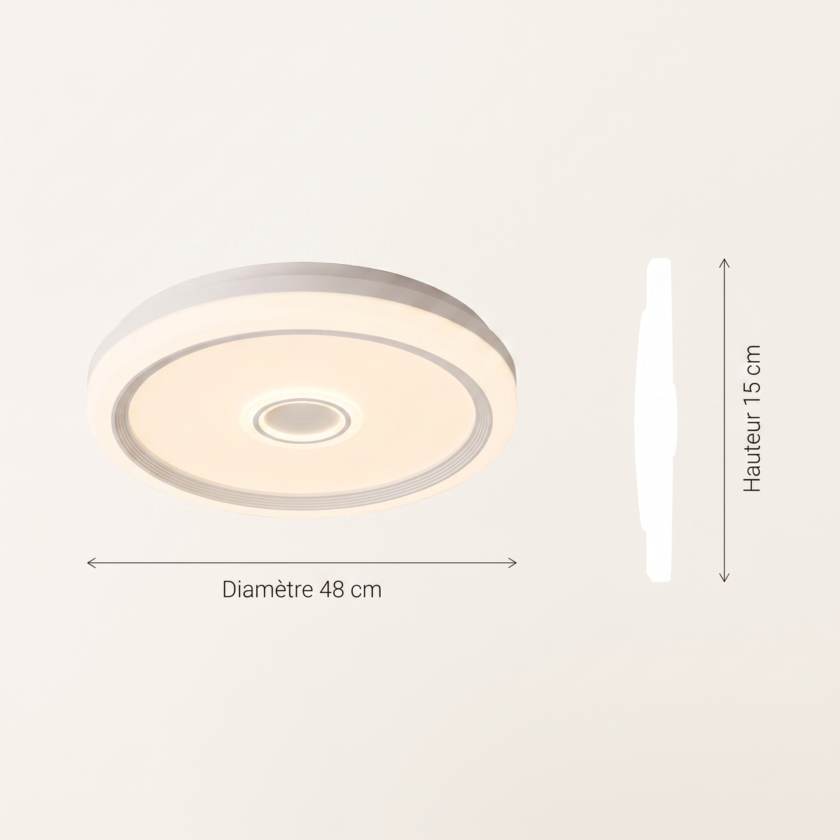 Halo | Flush mount ceiling fan with light 48 cm