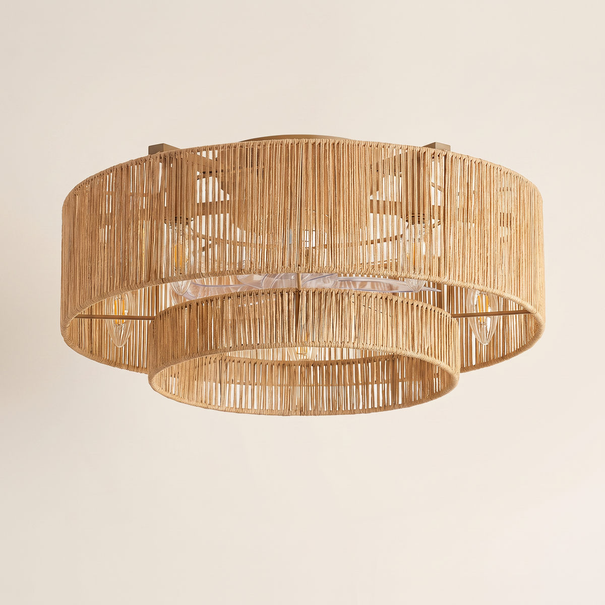 Coil | Braided rope ceiling fan with light 50 cm