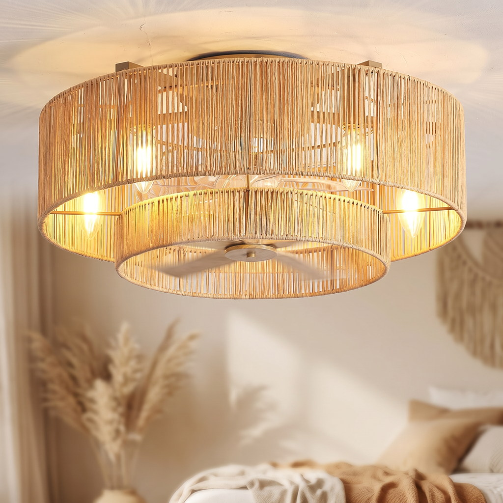 Coil | Braided rope ceiling fan with light 50 cm